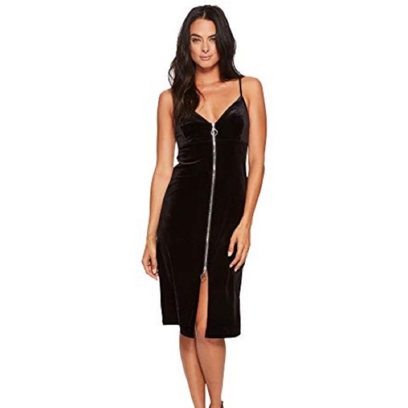 [S] 7 For All Mankind Velvet Zipper Sheath Dress - Picture 3 of 7
